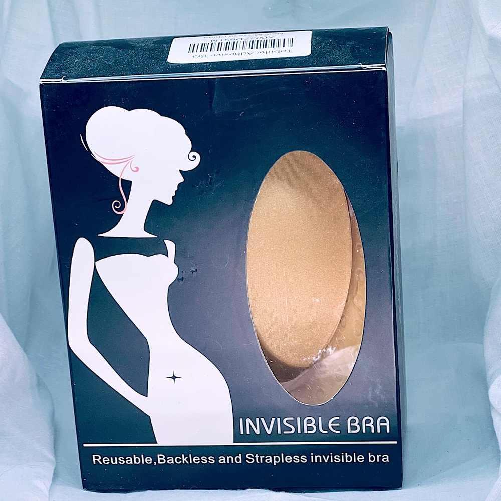 Invisible Bra Reusable Backless Strapless Bra Nude Color Adhesive Bra NIB NEW